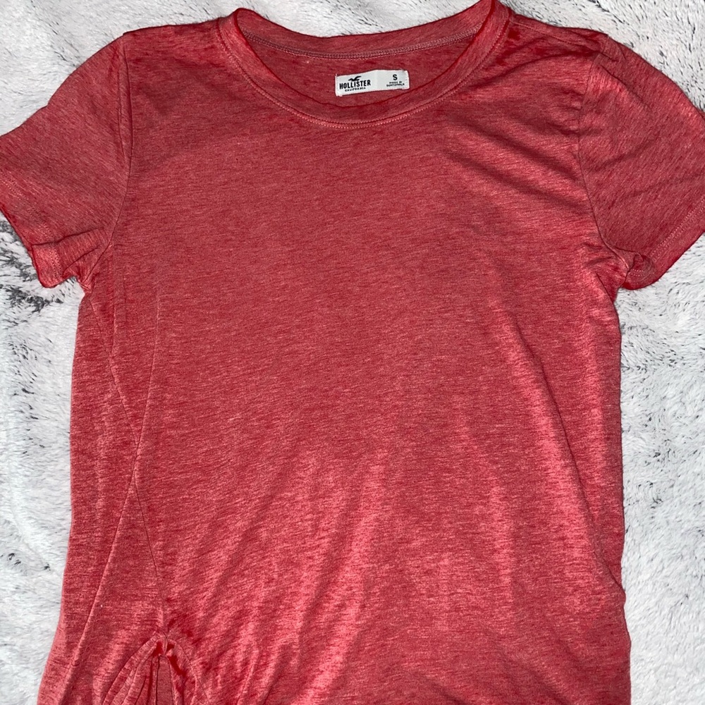 Red Hollister shirt with tie